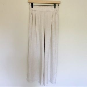 H&M Linen Light Beige Wide Cut Pant